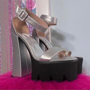 Silver Platform Heels